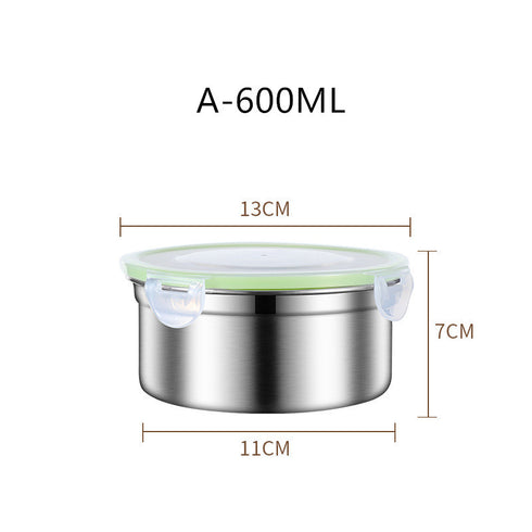 304 Stainless Steel Fresh-keeping Food Storage Box Sealed
